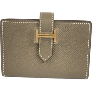 エルメス ベアンミニ カードケース レザー W刻印 ゴールド金具