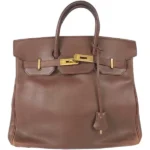 エルメス オータクロア32 ハンドバッグ レザー ○X刻印 ゴールド金具