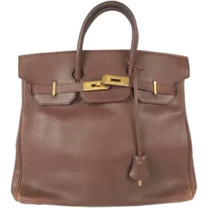 エルメス オータクロア32 ハンドバッグ レザー ○X刻印 ゴールド金具