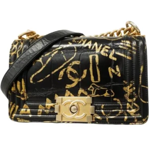 シャネル ボーイシャネル グラフティ チェーンショルダーバッグ レザー