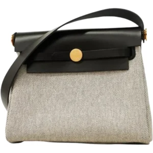 エルメス エールバッグジップミニ ショルダーバッグ キャンバス K刻印 ゴールド金具