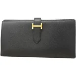 エルメス ベアンスフレ 財布 レザー Z刻印 ゴールド金具