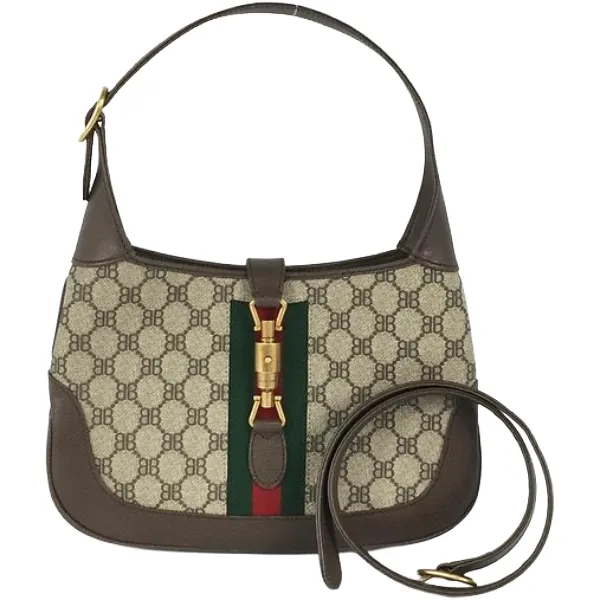 バレンシアガ シェリーライン ニュージャッキー ハンドバッグ PVC レザー グッチコラボ