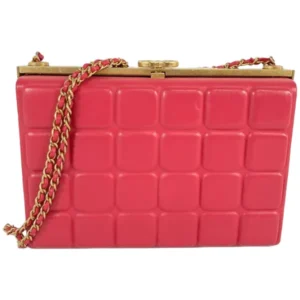 シャネル チョコバー チェーンショルダーバッグ ラムスキン