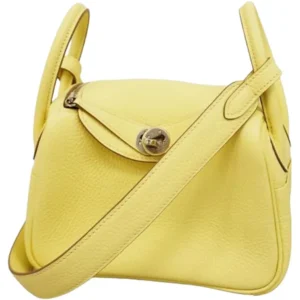 エルメス リンディミニ ショルダーバッグ レザー W刻印 シルバー金具