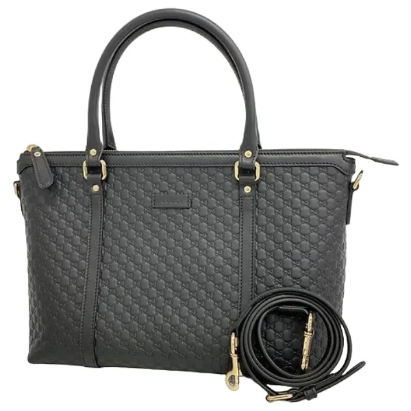 グッチ マイクログッチシマ ハンドバッグ レザー