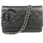 シャネル カンボン チェーンウォレット レザー