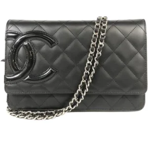 シャネル カンボン チェーンウォレット レザー