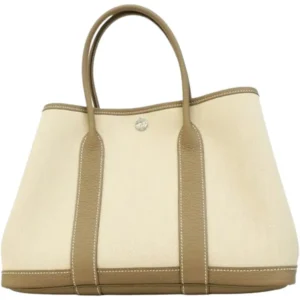 エルメス ガーデンパーティTPM ハンドバッグ キャンバス B刻印 シルバー金具