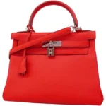 エルメス ケリー28 ハンドバッグ レザー D刻印 シルバー金具