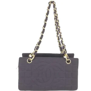 シャネル チョコバー チェーンショルダーバッグ コットン