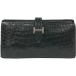 エルメス ベアンスフレ 財布 アリゲーター □T刻印 シルバー金具