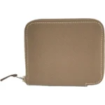 エルメス アザップコンパクトシルクイン 財布 レザー A刻印 シルバー金具