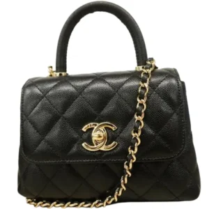 シャネル ココハンドル チェーンショルダーバッグ キャビアスキン