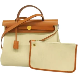 エルメス エールバッグジップPM ハンドバッグ キャンバス B刻印 ゴールド金具