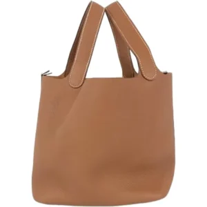 エルメス ピコタンロックMM ハンドバッグ レザー K刻印 シルバー金具