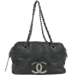 シャネル ワイルドステッチ チェーンショルダーバッグ レザー