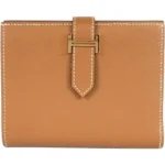 エルメス ベアンコンパクト 財布 レザー D刻印 ゴールド金具