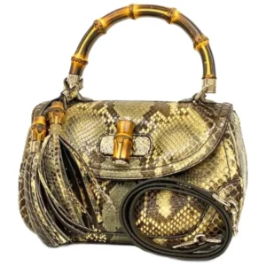 グッチ バンブー ハンドバッグ パイソン