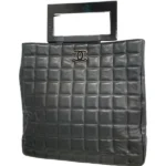 シャネル チョコバー ハンドバッグ ラムスキン