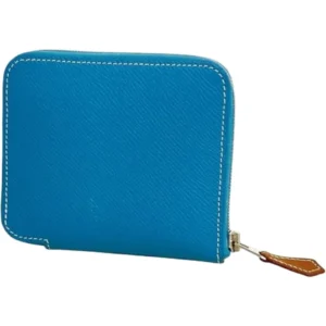 エルメス アザップコンパクトシルクイン 財布 レザー B刻印 シルバー金具