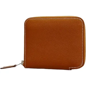 エルメス アザップコンパクトシルクイン 財布 レザー B刻印 シルバー金具