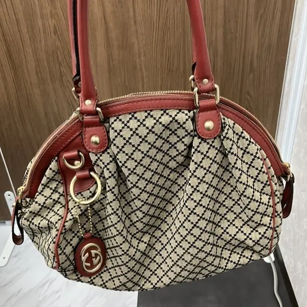 グッチ　ディアマンテ　スーキーキャンバス　ハンドバッグ