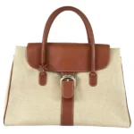 デルヴォー ハンドバッグ キャンバス レザー