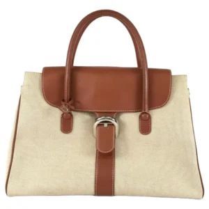 デルヴォー ハンドバッグ キャンバス レザー