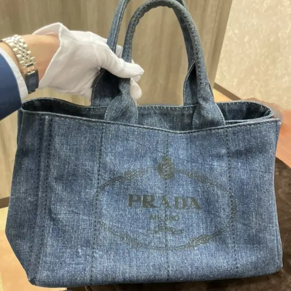 プラダ　カナパ　デニム　トートバッグ