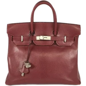 エルメス オータクロア32 ハンドバッグ レザー □D刻印 シルバー金具