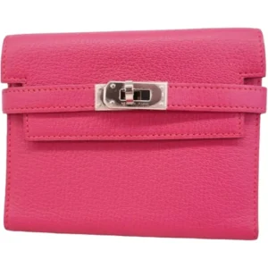 エルメス ケリーウォレットコンパクト 財布 レザー □L刻印 シルバー金具