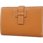 エルメス Hパッサンコンパクト 財布 レザー W刻印 シルバー金具