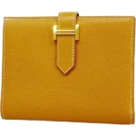 エルメス ベアンコンパクト 財布 レザー U刻印 ゴールド金具