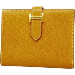 エルメス ベアンコンパクト 財布 レザー U刻印 ゴールド金具