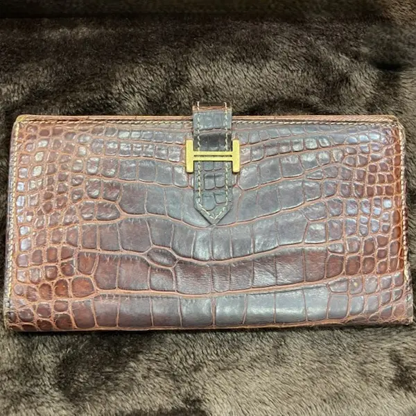 エルメス　ベアン　アリゲーター　□G刻印