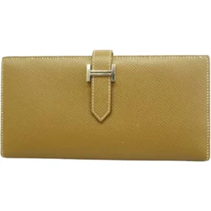 エルメス ベアンスフレ 財布 レザー Y刻印 シルバー金具