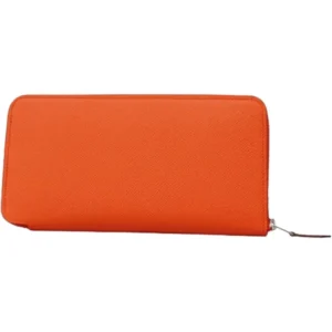 エルメス アザップロングシルクイン 財布 レザー Z刻印 シルバー金具