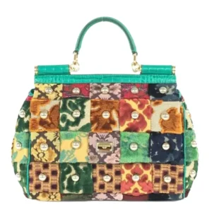 ドルチェ&ガッバーナ ハンドバッグ ベロア レザー