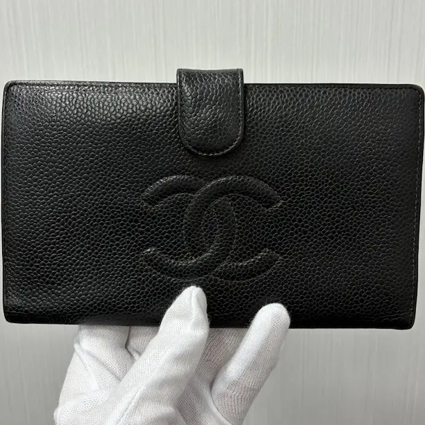 シャネル　ロングウォレット　キャビアスキン　ココマーク