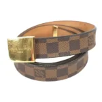 ルイ・ヴィトン ダミエ サンチュールキャレ ベルト レザー