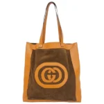 グッチ インターロッキングG トートバッグ スウェード レザー