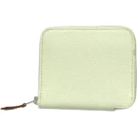 エルメス アザップコンパクトシルクイン 財布 レザー U刻印 シルバー金具