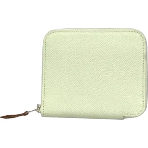 エルメス アザップコンパクトシルクイン 財布 レザー U刻印 シルバー金具