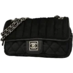 シャネル スポーツ チェーンショルダーバッグ ハラコ ナイロンキャンバス