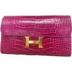 エルメス コンスタンスロング 財布 アリゲーター C刻印 ゴールド金具