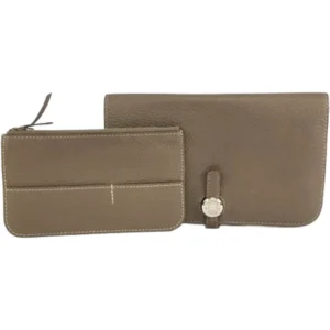 エルメス ドゴンGM 財布 レザー Y刻印 シルバー金具