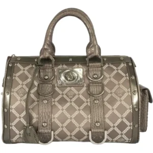 ヴェルサーチ ハンドバッグ レザー ナイロンキャンバス