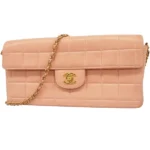 シャネル チョコバー チェーンショルダーバッグ ラムスキン