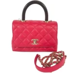 シャネル ココハンドルXS チェーンショルダーバッグ リザード キャビアスキン